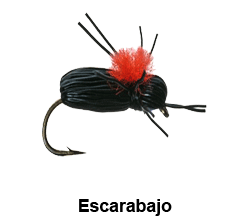 curso de pesca con mosca - moscas - moscas terrestres - escarabajo