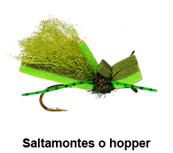 curso de pesca con mosca - moscas - moscas terrestres - saltamontes